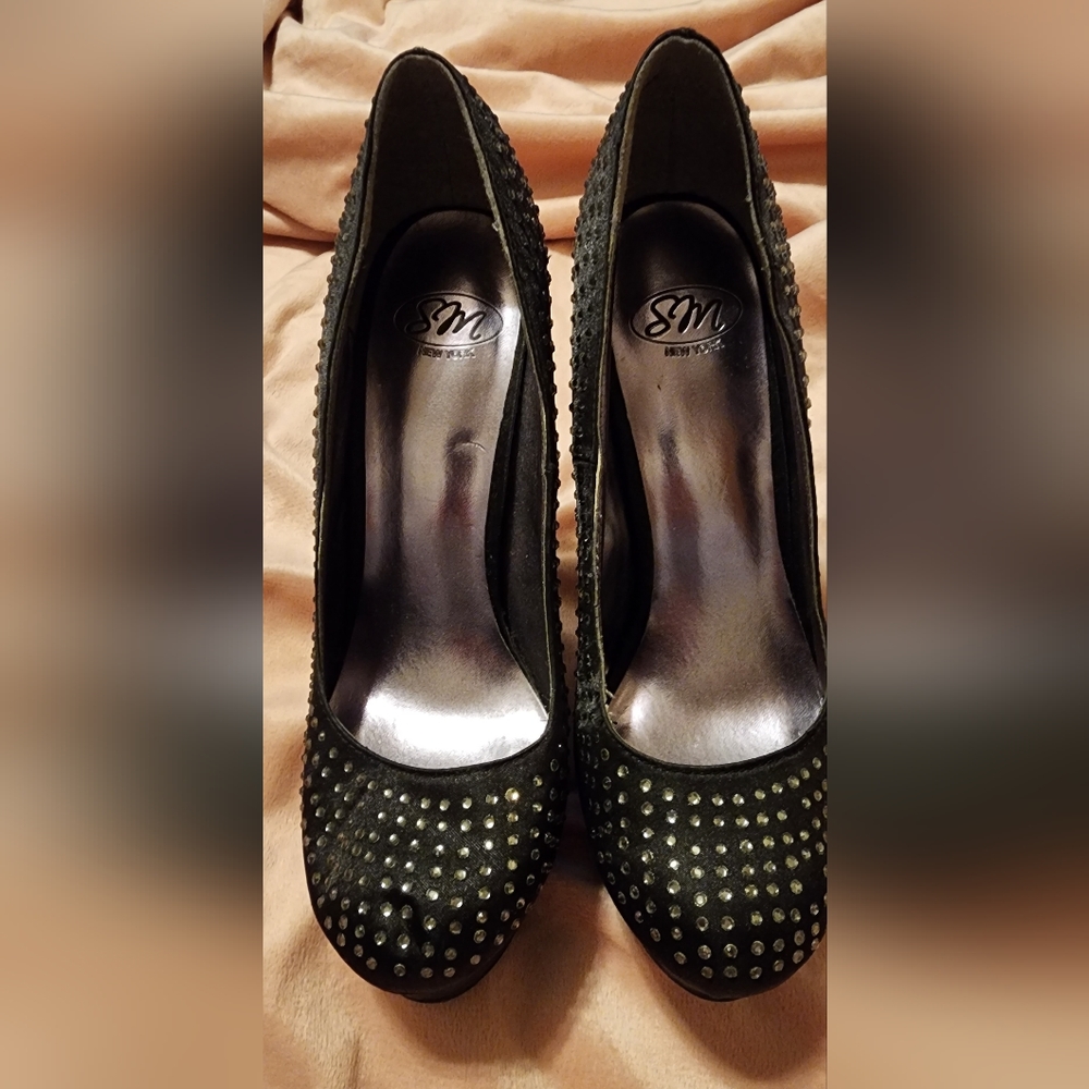 5" rhinestone heels never worn